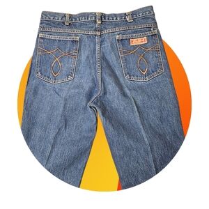 Vintage 90s Baggy Bootcut Jeans with Embroidered Pockets Made In Canada 90s